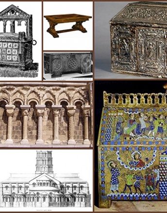 Középkori bútorok, román stílus, bútorok, bútor, asztalos, bútorasztalos